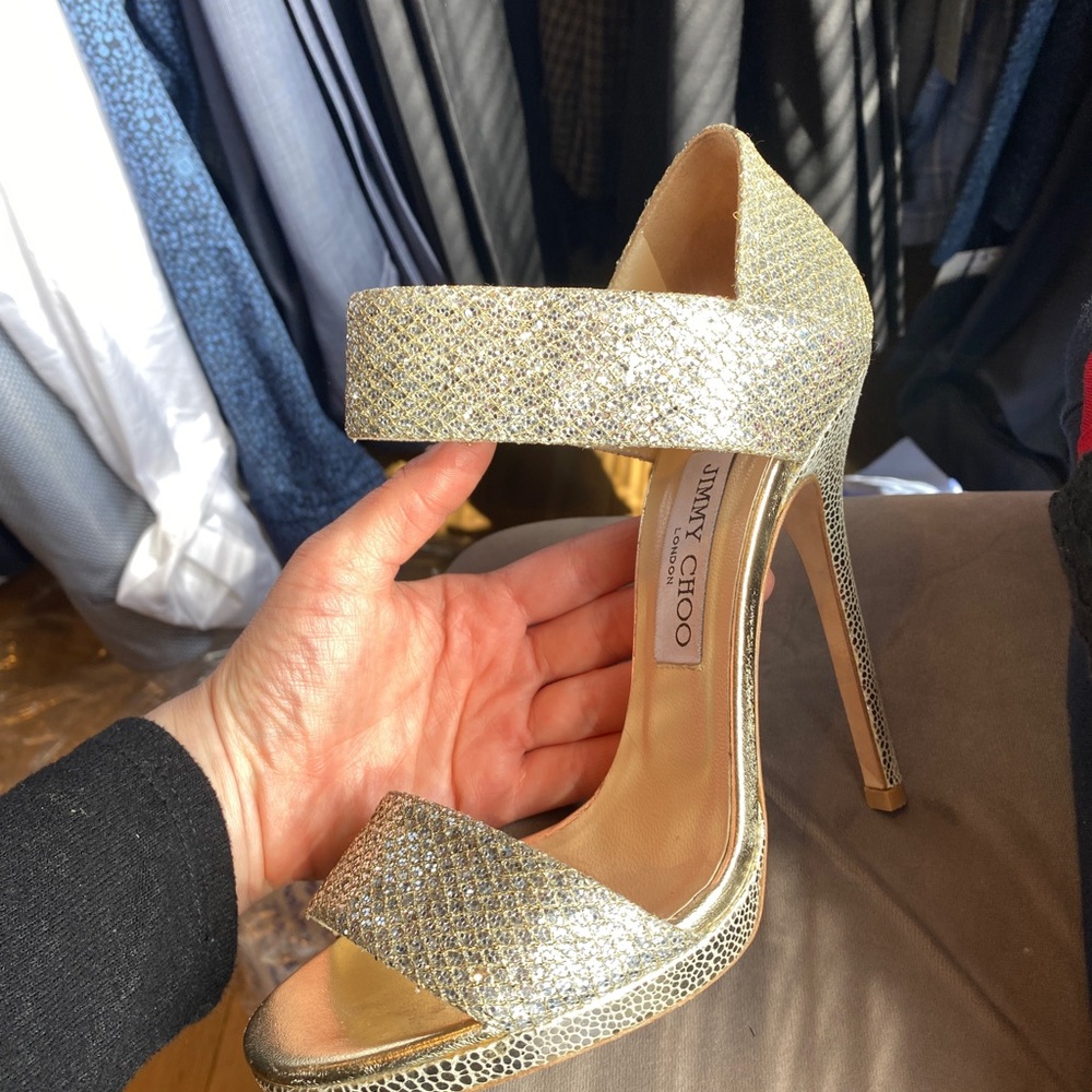 Jimmy Choo glitter sandals